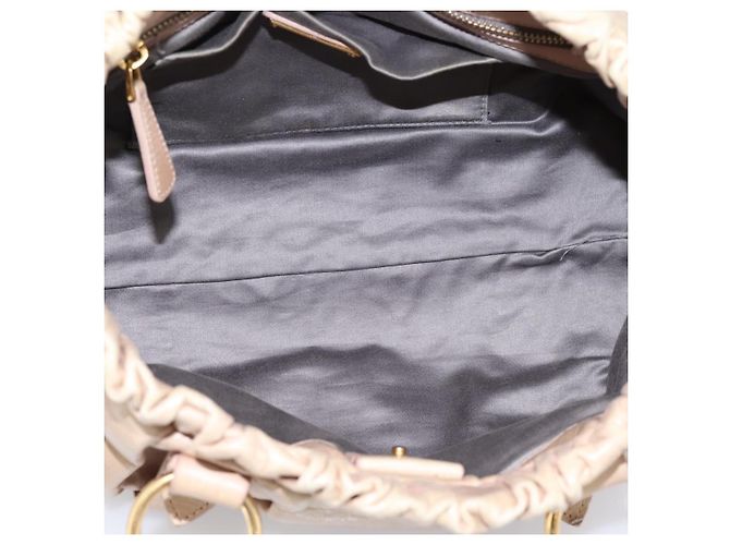 Borsa a mano Miu Miu Vitello Lux Leather 2way Beige Gold Auth 201979A D'oro - vista 11