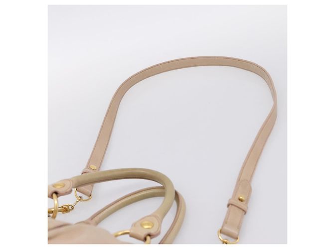 Borsa a mano Miu Miu Vitello Lux Leather 2way Beige Gold Auth 201979A D'oro - vista 14