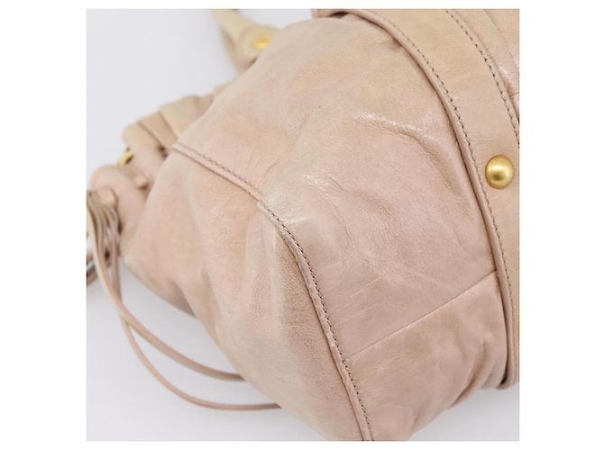 Borsa a mano Miu Miu Vitello Lux Leather 2way Beige Gold Auth 201979A D'oro - vista 17