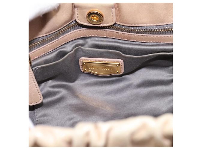 Borsa a mano Miu Miu Vitello Lux Leather 2way Beige Gold Auth 201979A D'oro - vista 18