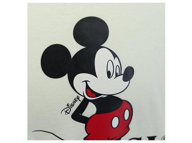 GUCCI GUCCIxDisney Mickey Mouse Short-Sleeved T-shirt Cotton White Auth 193728M - view 6