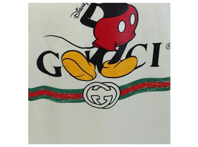 GUCCI GUCCIxDisney Mickey Mouse Short-Sleeved T-shirt Cotton White Auth 193728M - view 7