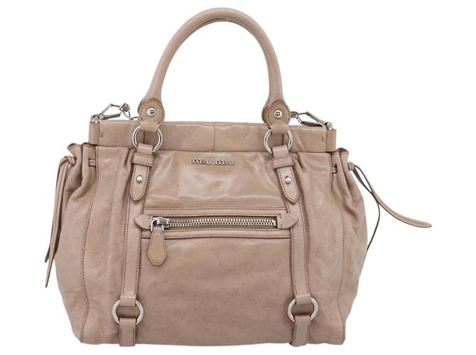 Miu Miu Handtasche Vitellolux 2way Pink Silver Auth 202001A Silber - Ansicht 13