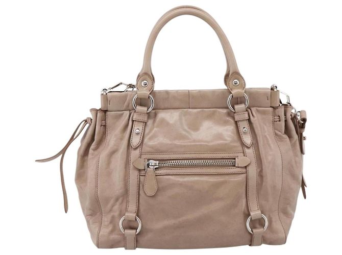 Miu Miu Handtasche Vitellolux 2way Pink Silver Auth 202001A Silber - Ansicht 2