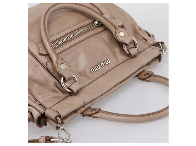 Miu Miu Handtasche Vitellolux 2way Pink Silver Auth 202001A Silber - Ansicht 6