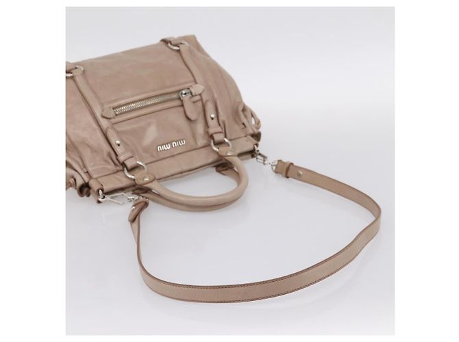 Miu Miu Handtasche Vitellolux 2way Pink Silver Auth 202001A Silber - Ansicht 9