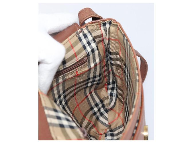 Borsa a tracolla Burberrys in pelle marrone e oro autentica hk4047 D'oro - vista 18