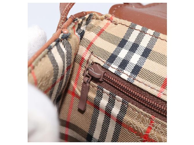 Borsa a tracolla Burberrys in pelle marrone e oro autentica hk4047 D'oro - vista 20