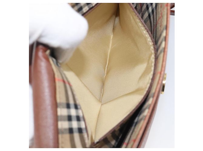 Borsa a tracolla Burberrys in pelle marrone e oro autentica hk4047 D'oro - vista 21