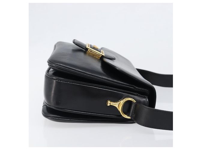 Céline CELINE Schultertasche aus Leder Schwarz Gold Auth mr2877 Golden - Ansicht 3
