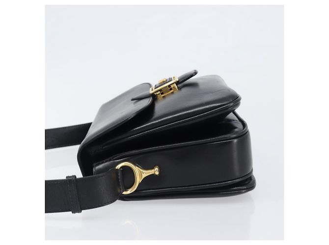 Céline CELINE Schultertasche aus Leder Schwarz Gold Auth mr2877 Golden - Ansicht 4