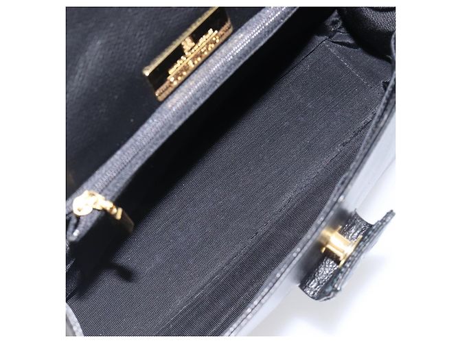 GIVENCHY Hand Bag Leather Black Gold Auth hk4043A Golden - view 11