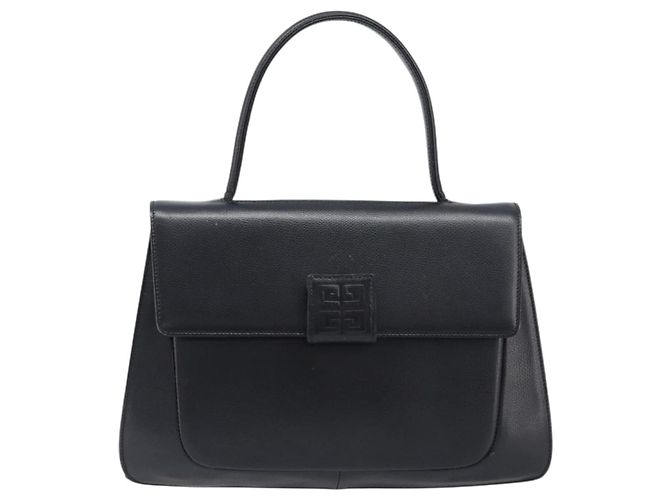GIVENCHY Hand Bag Leather Black Gold Auth hk4043A Golden - view 13