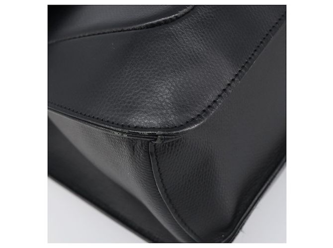 GIVENCHY Hand Bag Leather Black Gold Auth hk4043A Golden - view 14