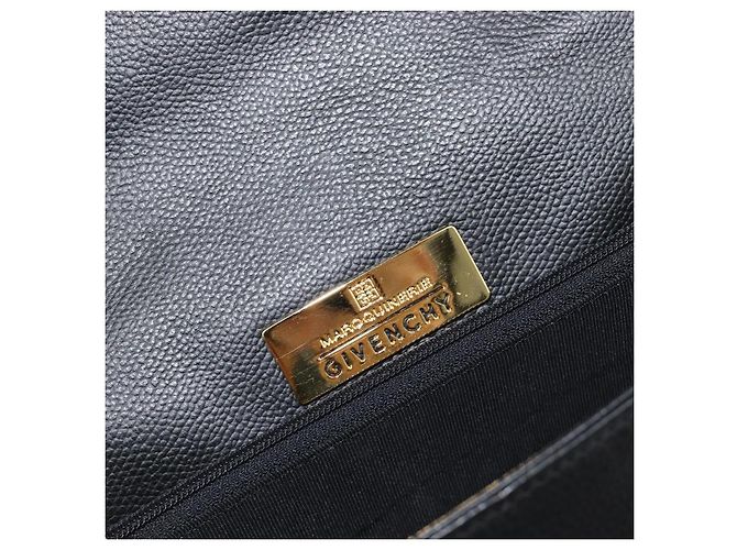 GIVENCHY Hand Bag Leather Black Gold Auth hk4043A Golden - view 18
