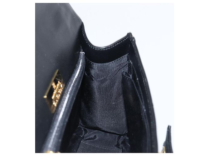 GIVENCHY Hand Bag Leather Black Gold Auth hk4043A Golden - view 19
