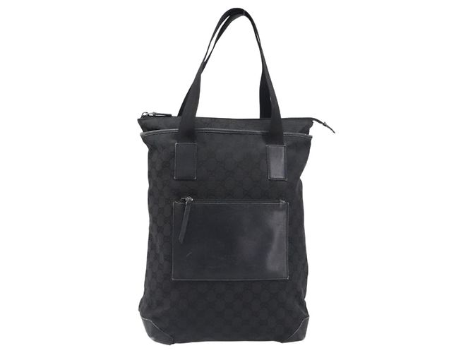 GUCCI GG Canvas Tote Bag Schwarz Silber 28892 Auth 197695 - Ansicht 13