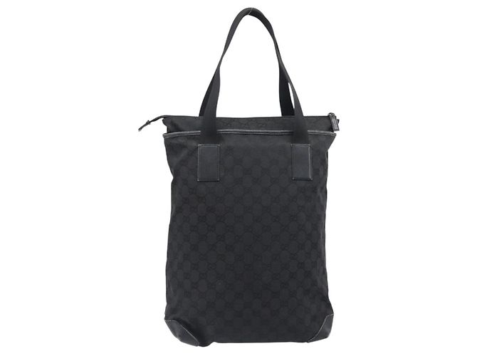 GUCCI GG Canvas Tote Bag Schwarz Silber 28892 Auth 197695 - Ansicht 2