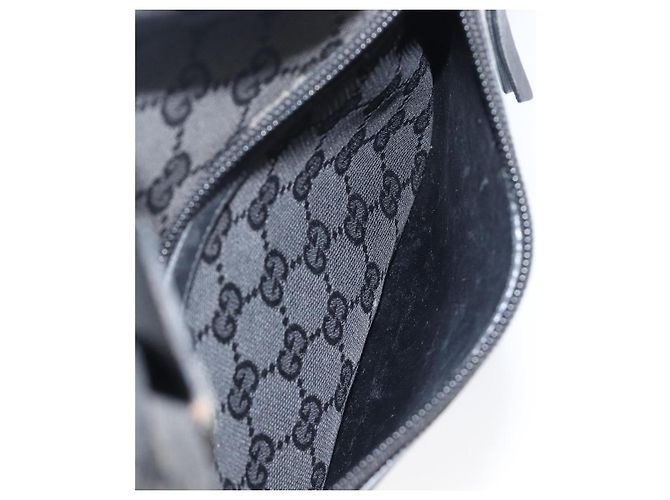 GUCCI GG Canvas Tote Bag Schwarz Silber 28892 Auth 197695 - Ansicht 23