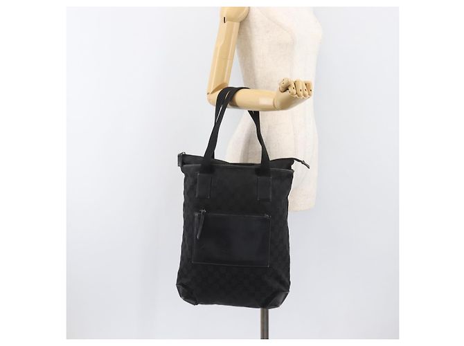 GUCCI GG Canvas Tote Bag Schwarz Silber 28892 Auth 197695 - Ansicht 24