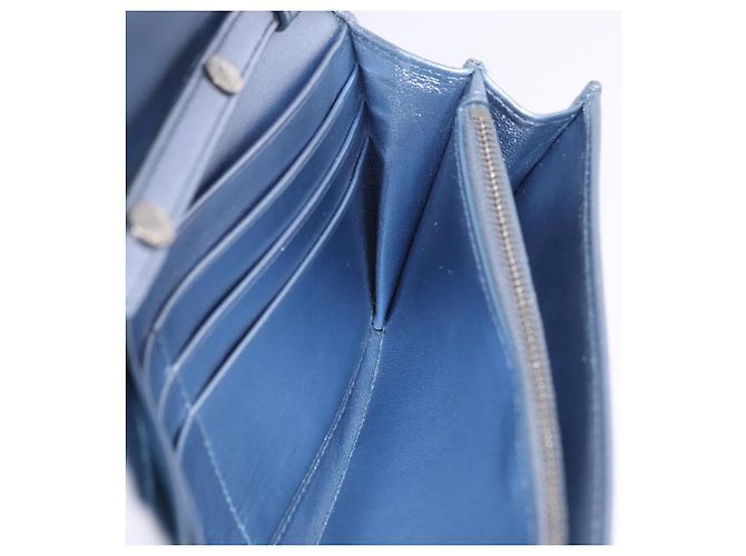 Sac à épaule portefeuille Miu Miu Matelassé en cuir bleu clair argenté Auth 200112M - vue 24