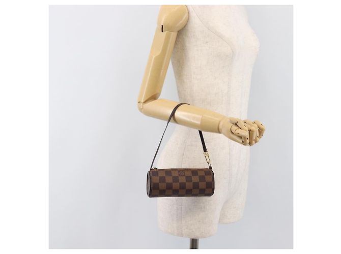 LOUIS VUITTON Damier Ebene Papillon Pouch LV Auth SW2679 - vista 19