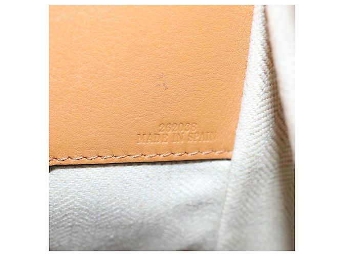 Bolsa de mão LOEWE Hammock Small Canvas Leather 2way Beige Silver Auth 198601M Prata Bege - vista 11