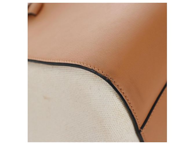 Bolsa de mão LOEWE Hammock Small Canvas Leather 2way Beige Silver Auth 198601M Prata Bege - vista 20