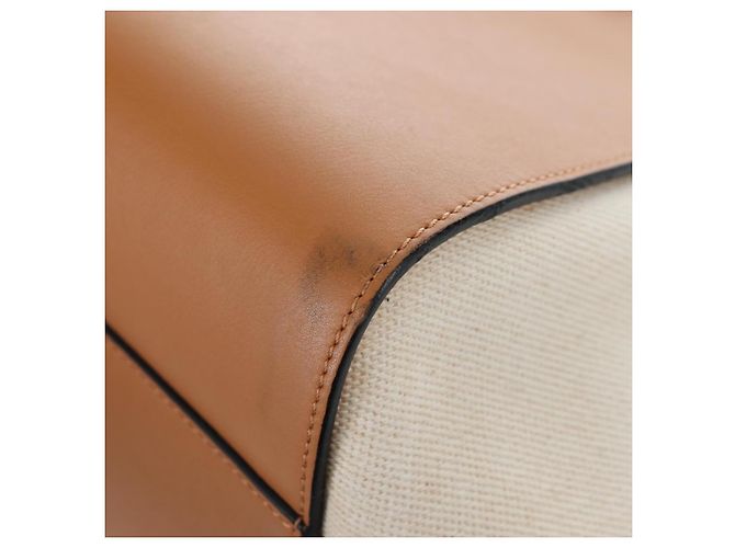 Bolsa de mão LOEWE Hammock Small Canvas Leather 2way Beige Silver Auth 198601M Prata Bege - vista 21