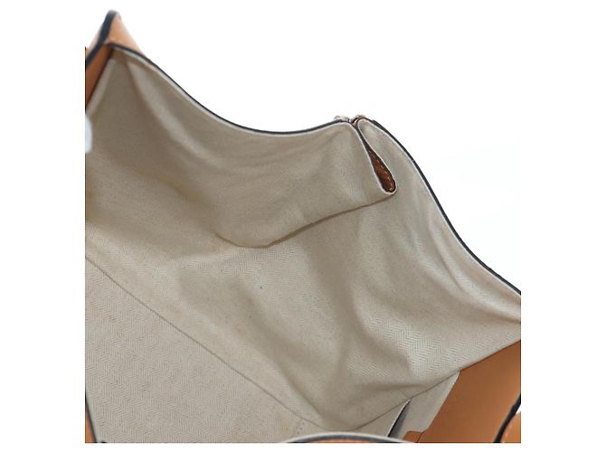 Bolsa de mão LOEWE Hammock Small Canvas Leather 2way Beige Silver Auth 198601M Prata Bege - vista 27