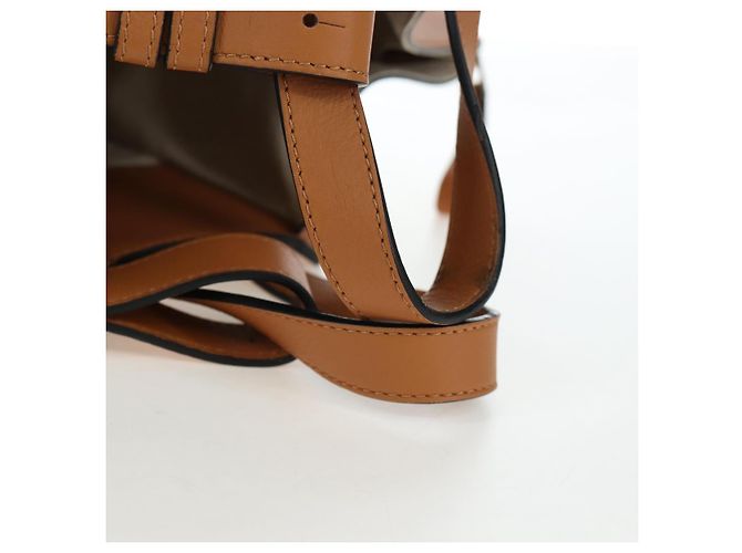 Bolsa de mão LOEWE Hammock Small Canvas Leather 2way Beige Silver Auth 198601M Prata Bege - vista 7