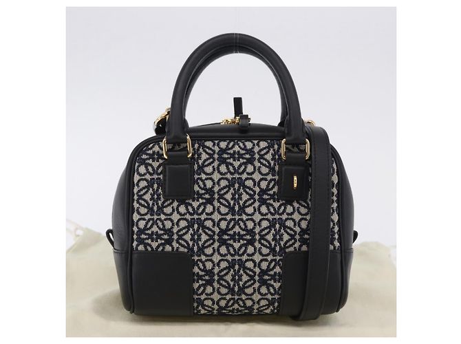 Borsa a mano LOEWE Anagram Amazona 16 Canvas 2way Nero Tono Oro Auth 199041SAM - vista 12