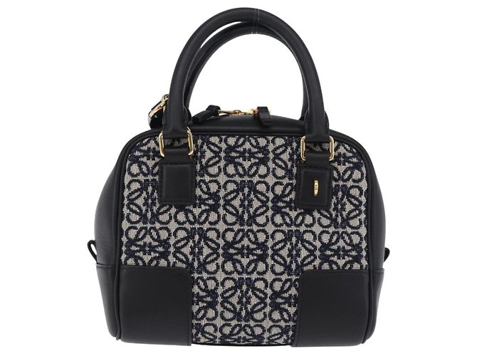 Borsa a mano LOEWE Anagram Amazona 16 Canvas 2way Nero Tono Oro Auth 199041SAM - vista 13