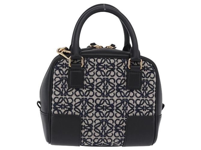 Borsa a mano LOEWE Anagram Amazona 16 Canvas 2way Nero Tono Oro Auth 199041SAM - vista 2