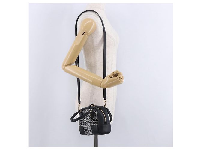 Borsa a mano LOEWE Anagram Amazona 16 Canvas 2way Nero Tono Oro Auth 199041SAM - vista 26