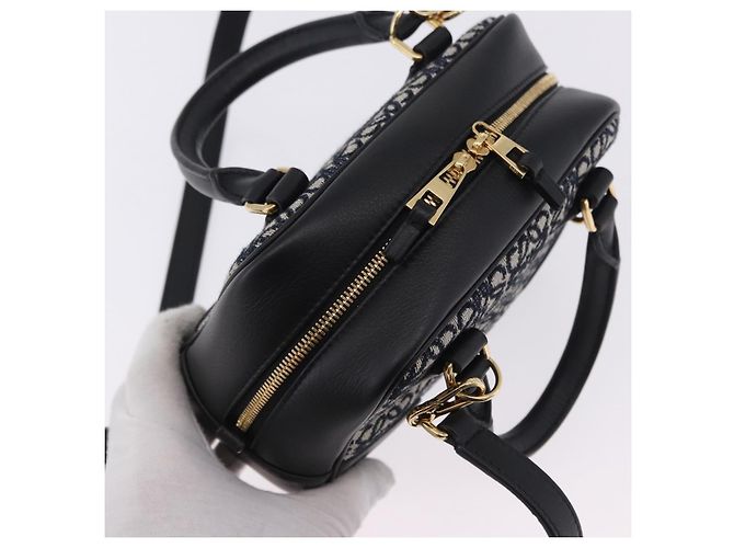 Borsa a mano LOEWE Anagram Amazona 16 Canvas 2way Nero Tono Oro Auth 199041SAM - vista 6
