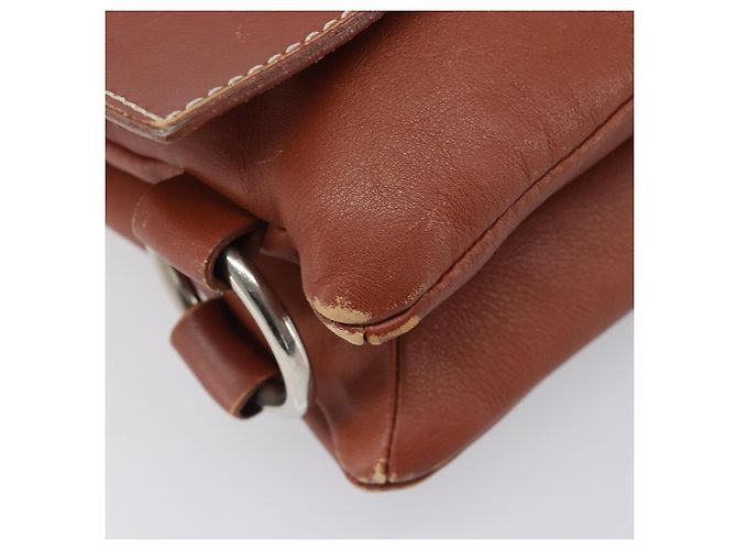 Céline CELINE Shoulder Bag Leather Brown Silver Auth 196983 Silvery - view 15