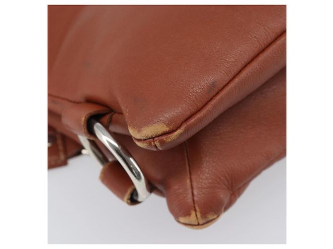 Céline CELINE Shoulder Bag Leather Brown Silver Auth 196983 Silvery - view 17
