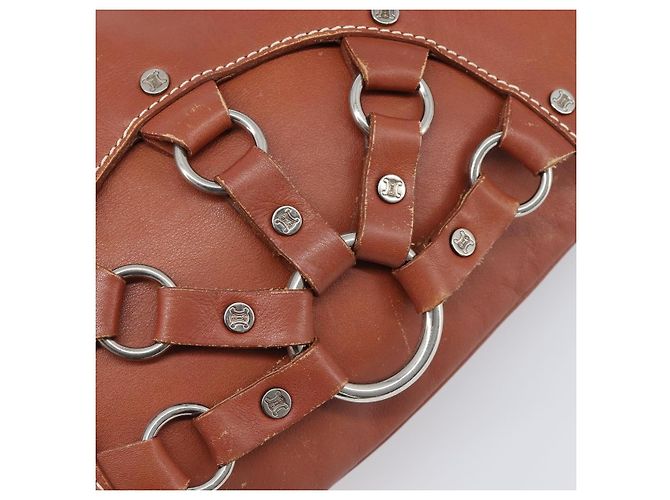Céline CELINE Shoulder Bag Leather Brown Silver Auth 196983 Silvery - view 18