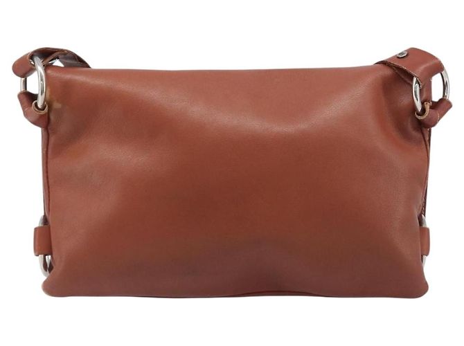 Céline CELINE Shoulder Bag Leather Brown Silver Auth 196983 Silvery - view 2