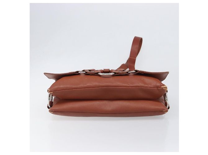 Céline CELINE Shoulder Bag Leather Brown Silver Auth 196983 Silvery - view 5