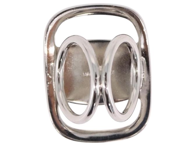 Salvatore Ferragamo Vala Schalring Metall Silber Auth BA15346V - Ansicht 3