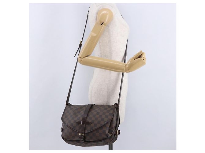 LOUIS VUITTON Damier Ebene Saumur 30 Shoulder Bag SPO N48081 LV Auth 196874 - vista 30