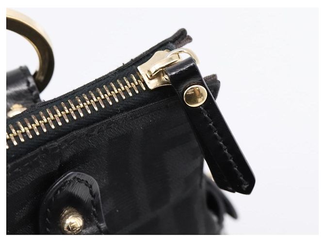 Borsa Tote FENDI Zucca Canvas Black Gold Tone 8BR628 Auth 199495A Nero - vista 10