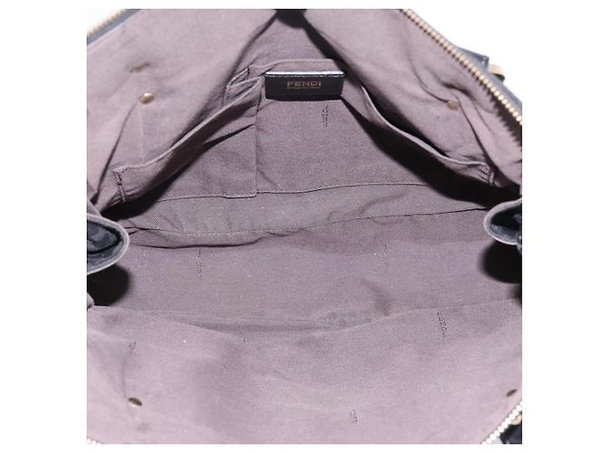 Borsa Tote FENDI Zucca Canvas Black Gold Tone 8BR628 Auth 199495A Nero - vista 11