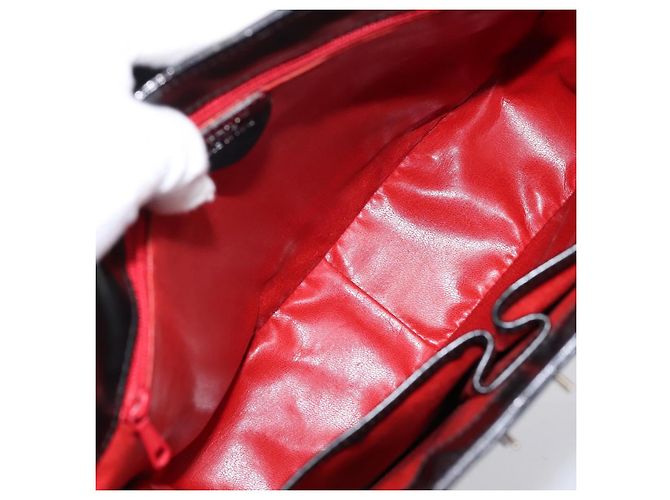 Céline Bolsa de Ombro CELINE Horse Carriage em Couro Preto e Prata Auth 201919A - vista 10