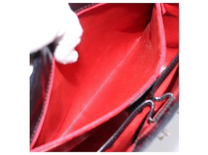 Céline Bolsa de Ombro CELINE Horse Carriage em Couro Preto e Prata Auth 201919A - vista 11