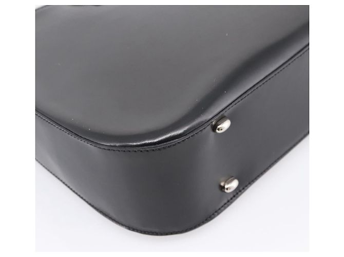 Céline Bolsa de Ombro CELINE Horse Carriage em Couro Preto e Prata Auth 201919A - vista 16