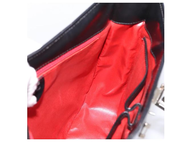 Céline Bolsa de Ombro CELINE Horse Carriage em Couro Preto e Prata Auth 201919A - vista 19