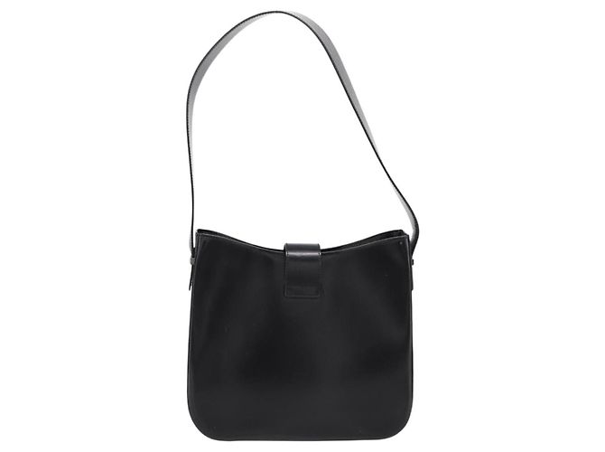 Céline Bolsa de Ombro CELINE Horse Carriage em Couro Preto e Prata Auth 201919A - vista 2